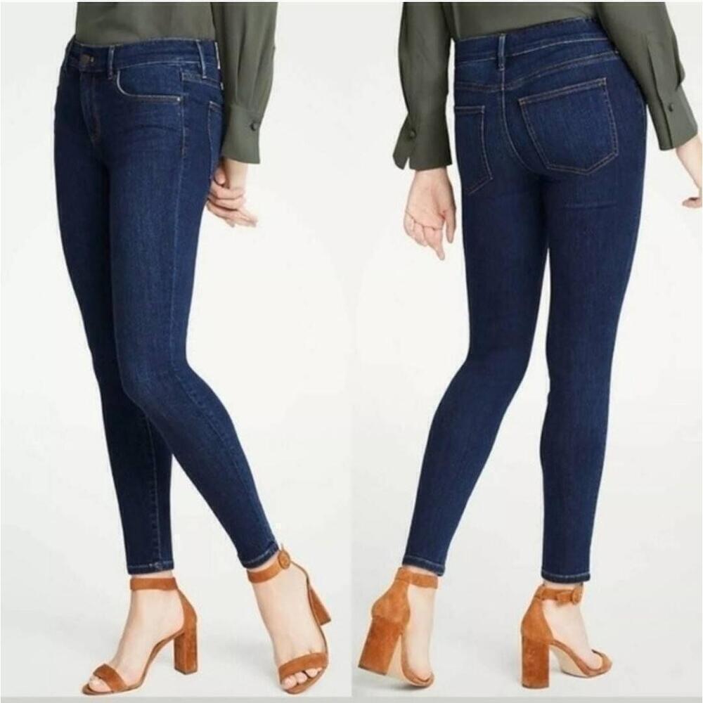 Ann Taylor Womens Dark Navy Ankle Length Mid Rise Skinny Jeans Size 4
